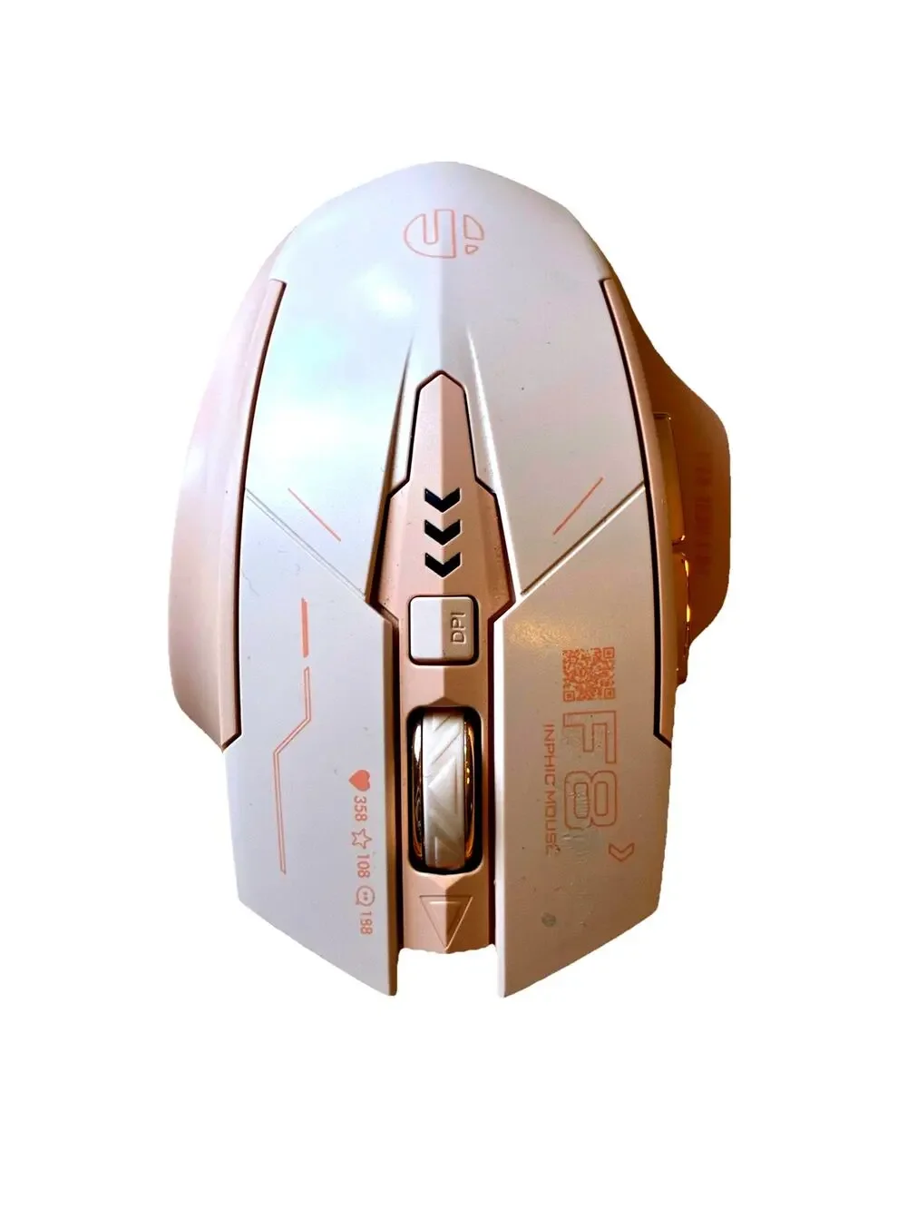 Inphic F8 Wireless Mouse Gaming Pink Laptop PC Ergonomic Silent Rechargeable